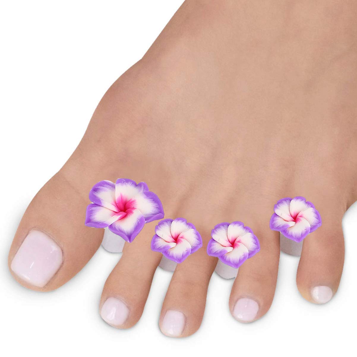 Beaupretty 16 Pieces Manicure Separator Silicone Flower Shape Spacers Divider Reusable Toenail Stretchers Cushions for Women Men