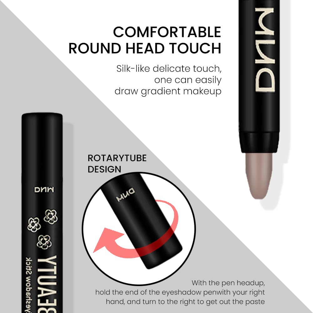 evpct Ginger Matte Cream Eye Shadow Brightener Sticks Set for Eyes, Ginger Matte Pencil Eye shadow Applicator Stick Pen Palette Makeup Waterproof sombras en crema para ojos 29#