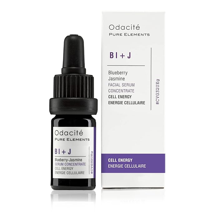 Odacité Anti Aging Serum Concentrate with Blueberry + Jasmine, Hydrating & Skin Brightening Anti-Aging Facial Oil Concentrate for Mature & Tired Skin - 0.17 fl. oz