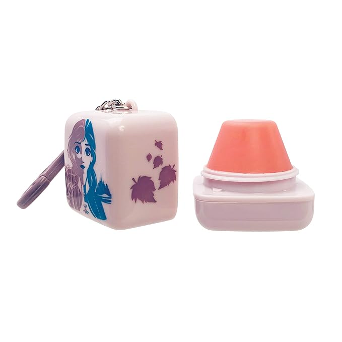 Lip Smacker Disney Frozen II Anna Cube Flavored Lip Balm Keychain, Anna Magical Berry, Clear, For Kids (Pack of 2)