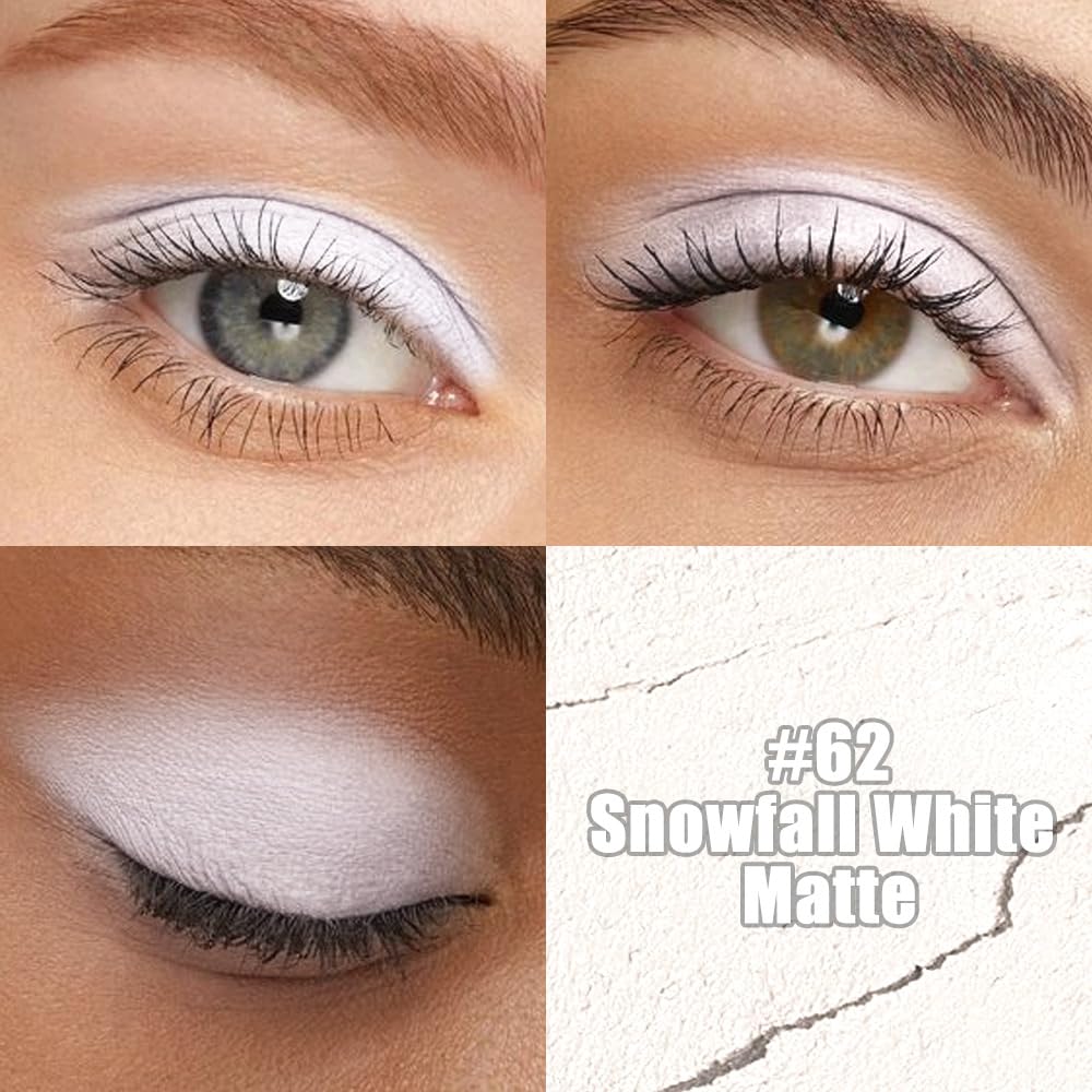 White Matte Cream Eye Shadow Stick Makeup for Women, White Matte Eyeliner Pencil Eyeshadow Brightener Stick for Eyes, Waterproof Eyeshadow Applicator Blendable sombras para ojos 62#