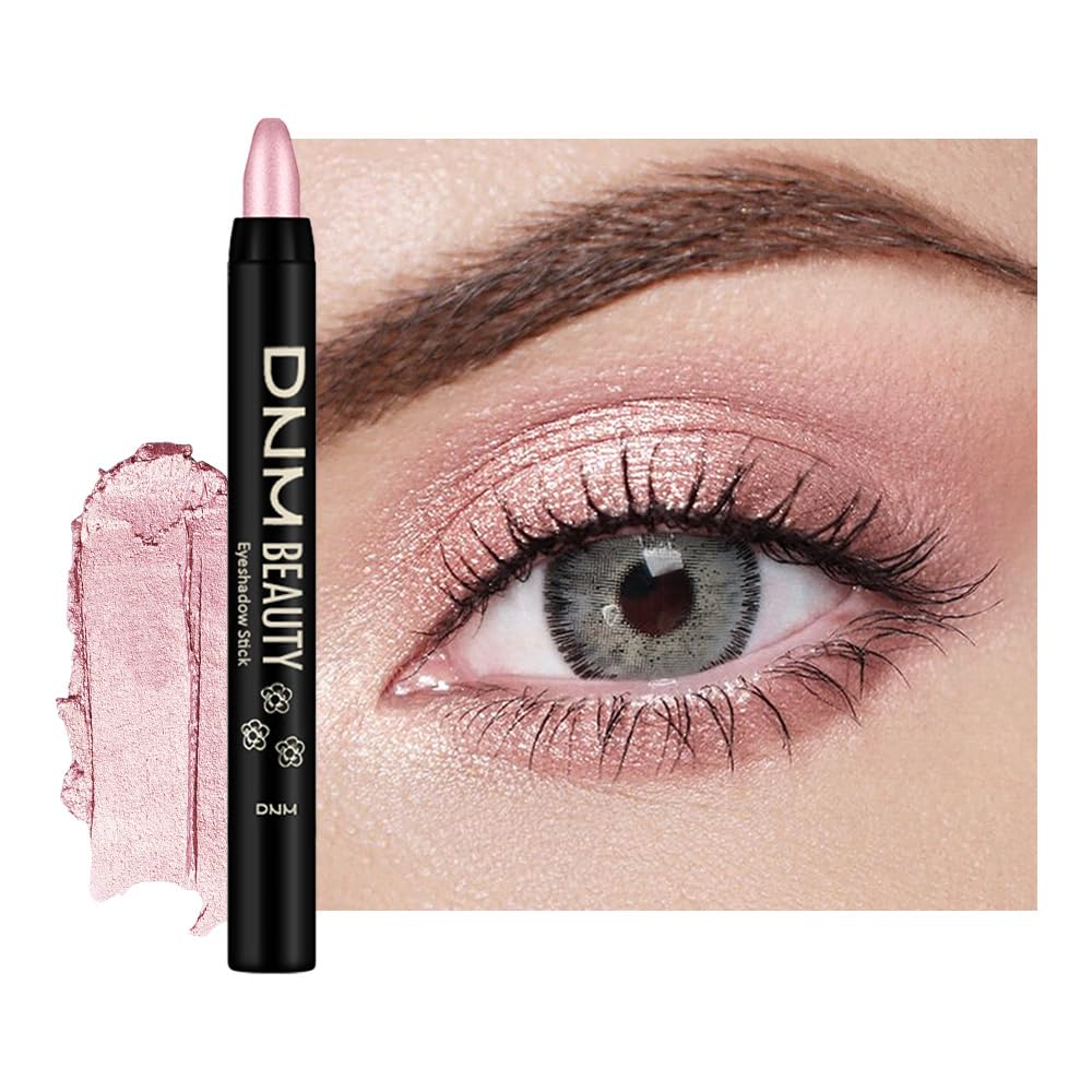 evpct Light Pink Shimmer Cream Eye Shadow Sticks Brightener Pencils for Women, Light Pink Silky Eyeshadow Applicator Stick Pen Waterproof, Blendable Crease-Proof Stick Eyeshadow Shimmer Eye Makeup 54