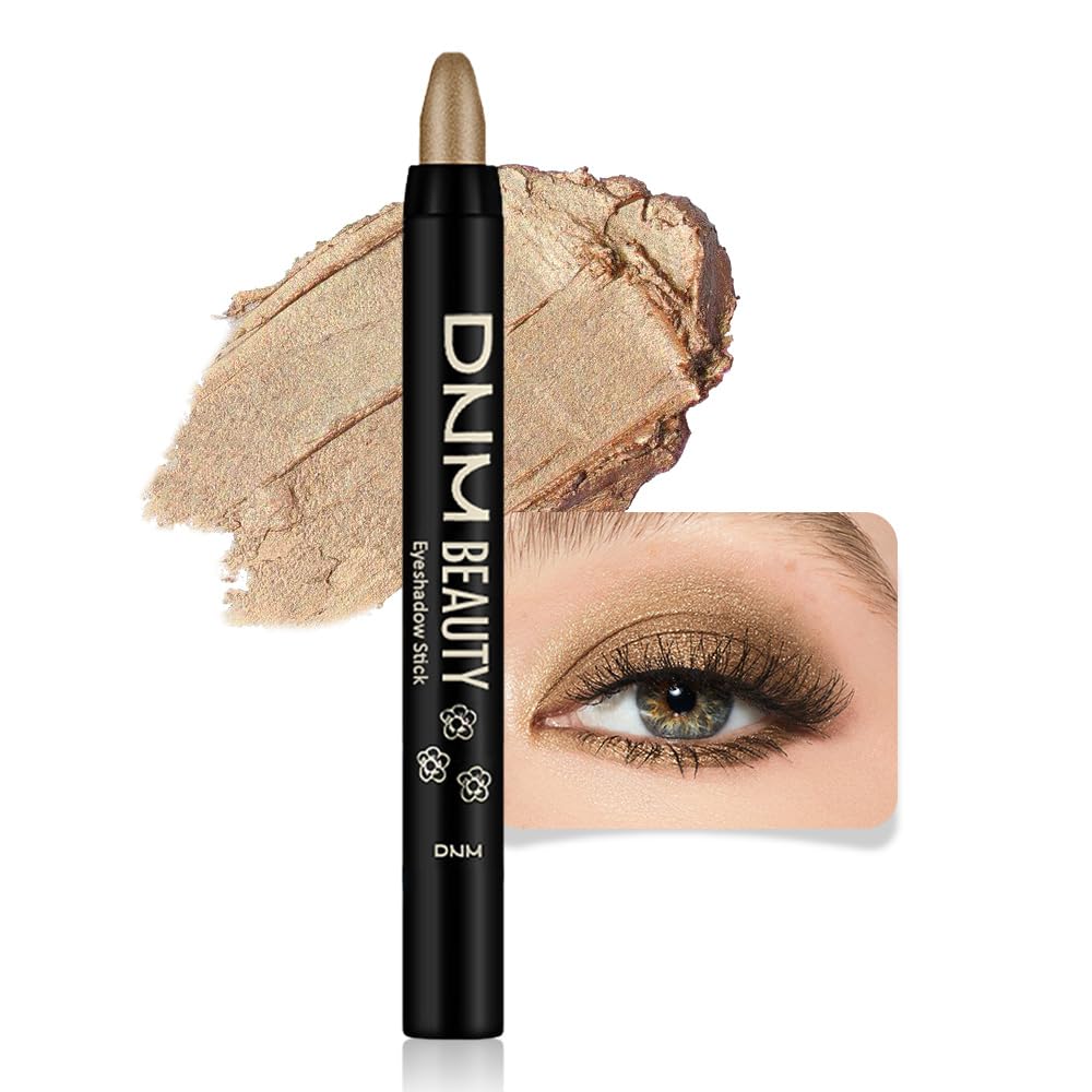 evpct Light Khaki Shimmer Cream Eye Shadow Brightener Sticks Set for Eyes, Khaki Shimmery Matte Pencil Eye shadow Applicator Stick Pen Palette Makeup Waterproof sombras en crema para ojos 04#