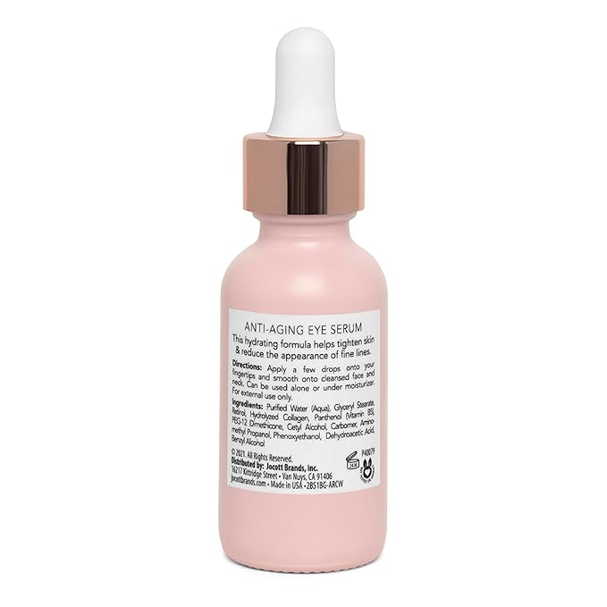 Pearlesssence Anti-Aging Eye Serum (Retinol + Collagen) - Helps Reduce Fine Lines & Wrinkles | Gentle & Lightweight Formula | Plumps & Tightens | Made in USA & Free (1oz)