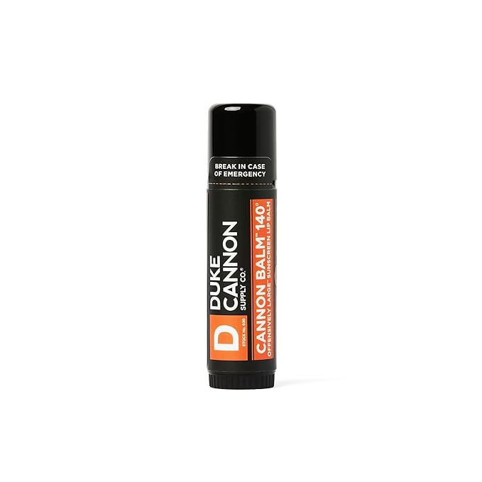 Duke Cannon Balm 140 Tactical Lip Protectant - Blood Orange Mint Flavored Lip Balm with SPF 30, Large Size, Premium Ingredients, Outdoor Lip Care for Men