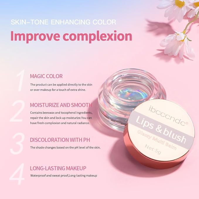 Color Change Blush Clear Liquid Blush Cream Moisturizing Blusher Halo dyeing naturally Blush Rouge Multi-use Makeup Cream For Cheeks Face Lips Waterproof Blush Gel Lip Oil (#3)
