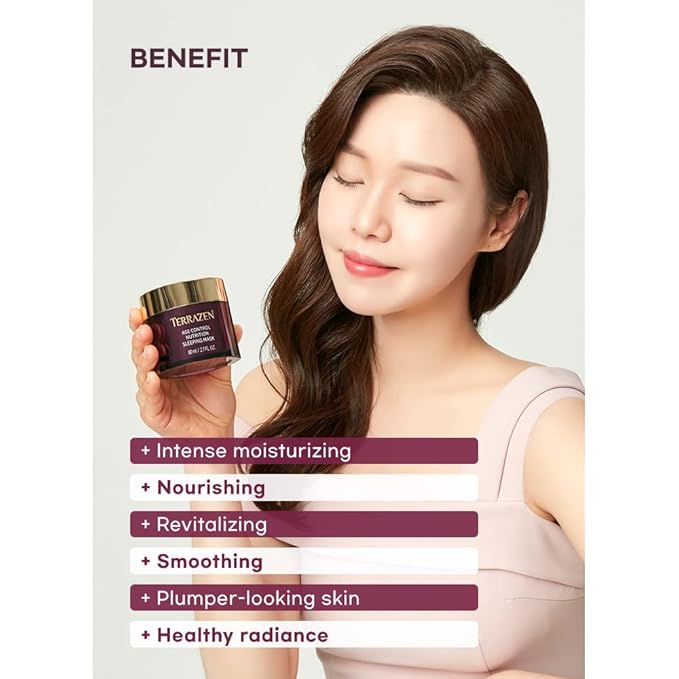 Age Control Nutrition Sleeping Mask, 2.70 fl.oz.(80g), Age Control Overnight Face Mask with PHA, PEPTIDE, Plant Squalane, Hydrating, Firming, Glowing Skin