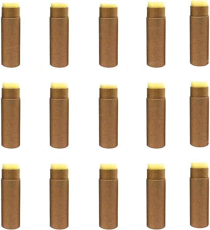 10 Pcs 2 Oz Paperboard Lip Balm Tubes Cardboard Tubes Empty DIY Lipstick Tube Refillable Lip Gloss Container Solid Perfume Tubes 60g Chapstick Container for Cosmetic Samples Deodorant(Brown)