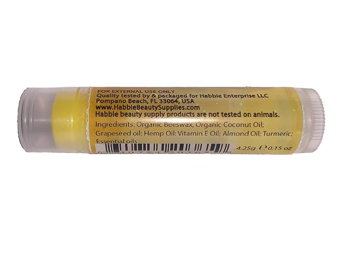 Turmeric Lip balm | Turmeric Restore | Natural Lip Balm | Organic Lip Balm | Natural Lip Balm | Lip Moisturizer | 100% Natural Ingredients | Habbie Beauty Supplies (6 Pack)