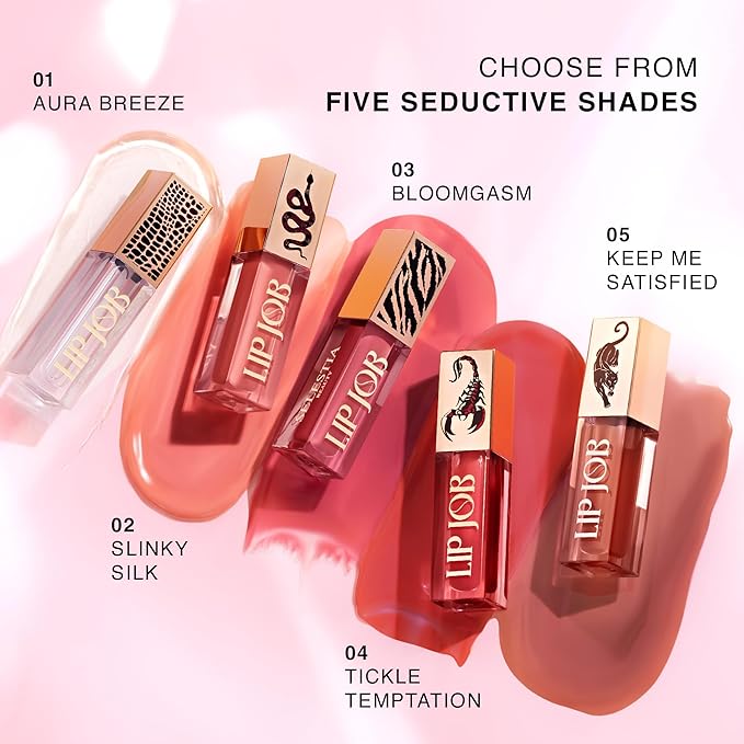 Lip Plumper Gloss Lip Job - Plumping Lip Gloss with Glossy Finish - Lip Pump Gloss with Hydrating & Smoothing Formula - 0.14 Fl Oz (Bloomgasm)