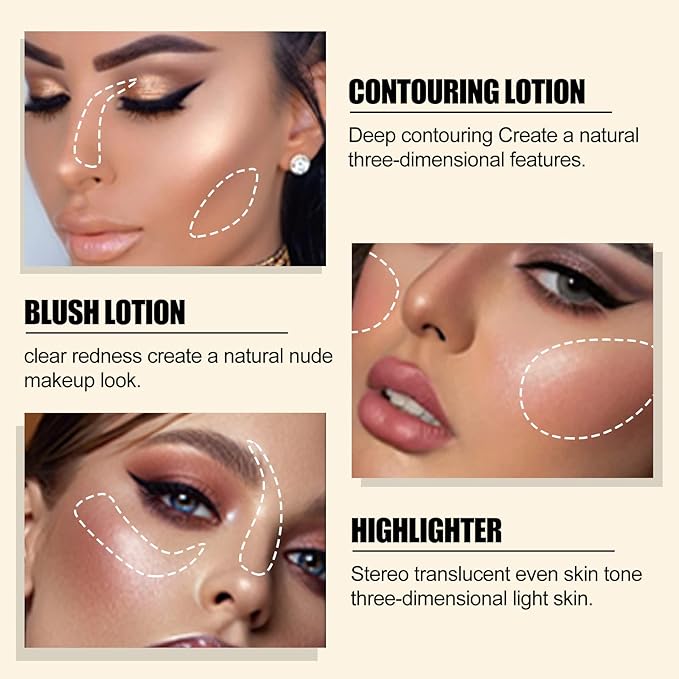Contour Beauty Wand, Liquid Face Concealer Contouring Highlighter Blusher Stick with Cushion Applicator, Long Lasting Smooth Natural Matte Finish, Lightweight Blendable Super Silky Cream Contour Stick (03# Blush Peach)