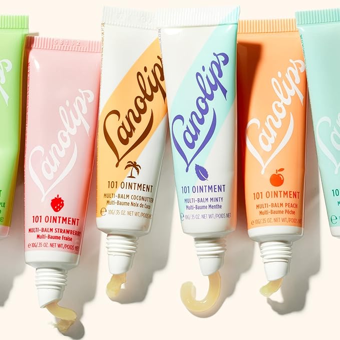 Lanolips 101 Ointment Multi-Balm, Minty - Fruity Lip Balm with Vitamin E Oil and Lanolin for Lip Hydration - Naturally Flavored Lanolin Lip Balm for Very Dry Lips - Dermatologist Tested (.35 oz)