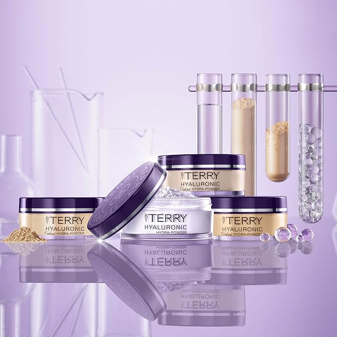 By Terry Hyaluronic Tinted Hydra-Powder, Non-Drying Loose Face Setting Powder, Blur Imperfections & Mattify, Medium Fair, 0.35 oz