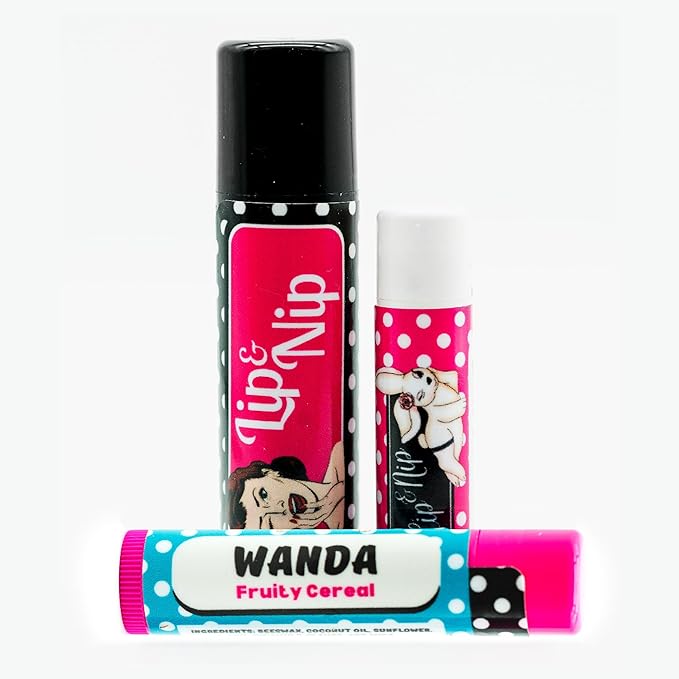 Fruity Cereal “Wanda” Flavored Balms | Flavored Hydrating Lip Balm, Nipple Balm, and Full Body Balm | Lip Balm & Moisturizer and Intimacy Enhancer - Pack of 3