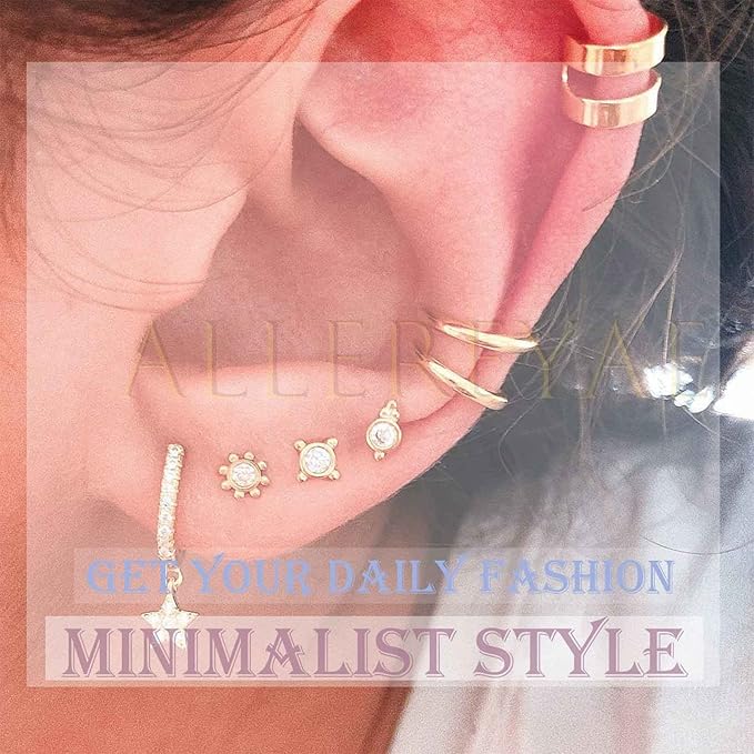 Bohemia Moon Cuff Chain Earrings Silver Chain Climber Dangle Earrings Tassel Chain Cartilage Earrings Chain Drop Dangle Earrings Set for Women and Girls