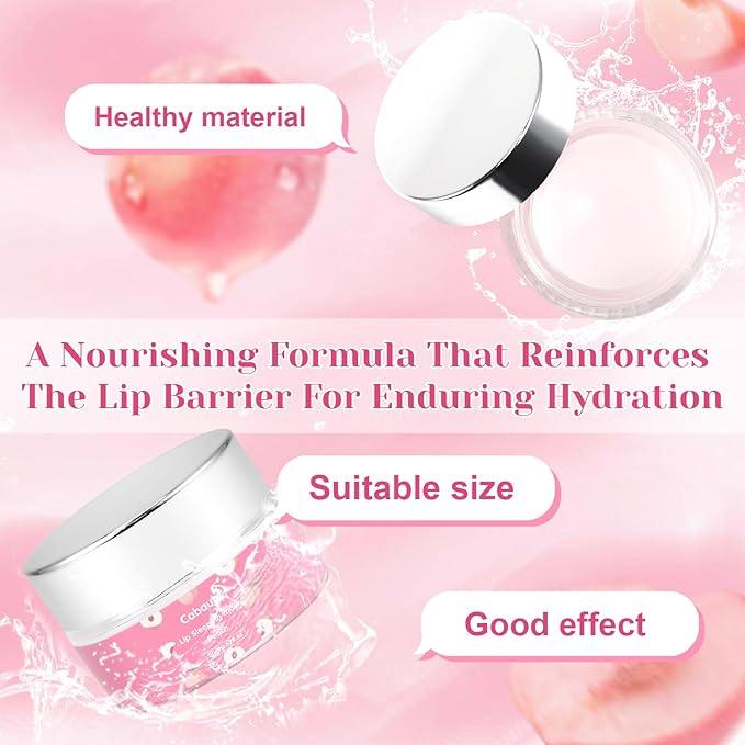 Lip Sleeping Mask,Moisture Lip Mask Overnight,Night Repair Sleeping Lip Balm,Sleeping Lip Butter Balm to Moisturize & Nourish Dry Cracked Lips,Lip Treatment Mask,Peach Lip Mask(20g, 0.7 oz)