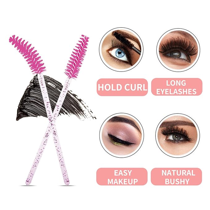 350 PCS Under Eye Gel Pads,Eyelash Mascara Brushes,Holder Eyelash Extension Rings - 100% Naturel Lint Free,Comfy and Cool,Eyelash Extension Eye Pads,Hydro gel Eye Patches Beauty Tool(Gold)