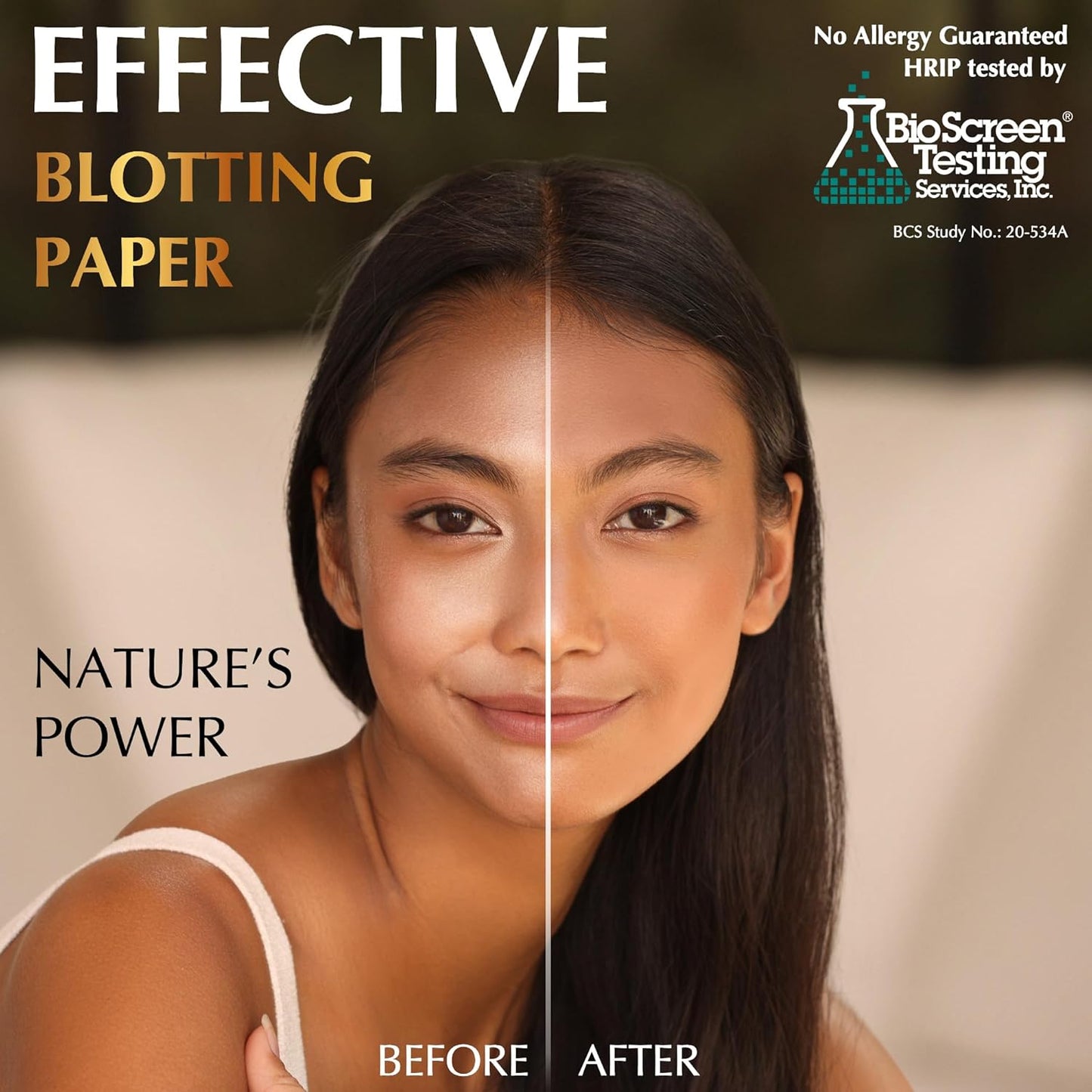 Natural Oil Blotting Sheets for Face with Bamboo Charcoal - 25% Larger - 1pk/100 Makeup Friendly Blotting Papers for Face - Easy Dispensing Oil Absorbing Sheets for Face