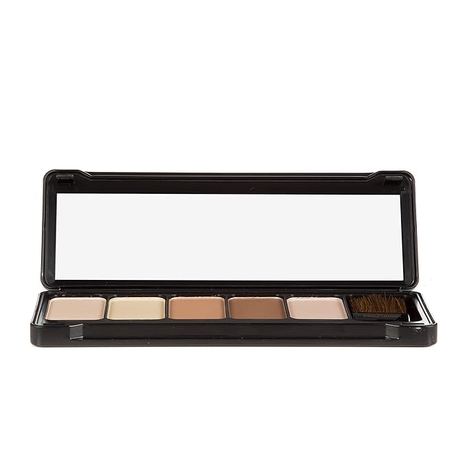 Profusion Cosmetics - Contour - Professional 5 Color Palette Highlight Bronzer Makeup Kit With Application Brush - Vanilla Biscuit Honey Walnut Highlighter