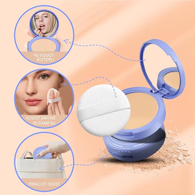 Oil Control Face Powder, Matte Smooth Setting Powder, Waterproof Long-Lasting Setting Powder, Perfect Lightweight Face Makeup For Soft Focus Finish, Minimizes Fine Lines And Pores (Nature BEIGE)