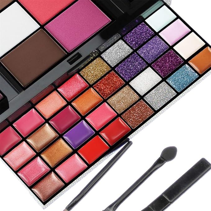 All-in-One Makeup Gift Set Carry All Makeup Kit for Women Full Kit With Makeup Bag Lipgloss Lipstick Concealer Blush Foundation Face Powder Eyeshadow Palette Cosmetic Palette #2