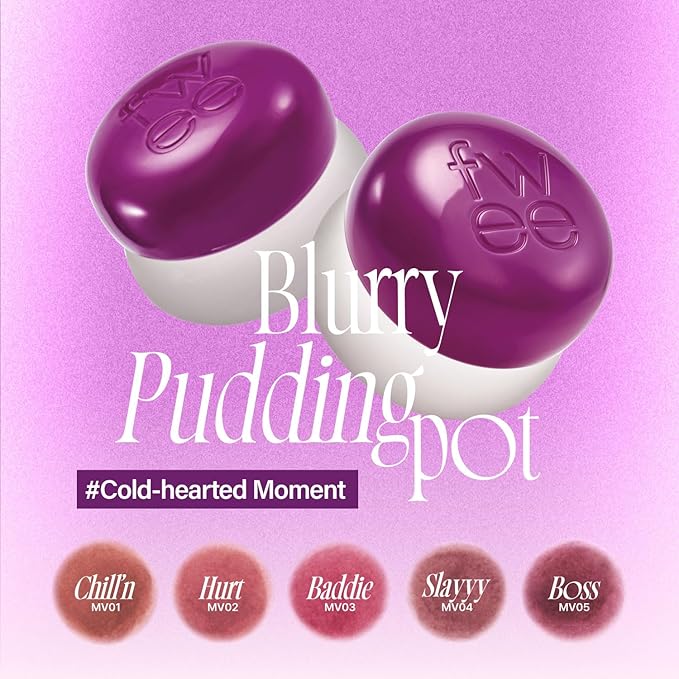 Lip&Cheek Blurry Pudding Pot | Cold-hearted Moment - Slayyy | Makeup Blush, Buildable Lightweight, Multi-Use Soft Matte Finish | 5g