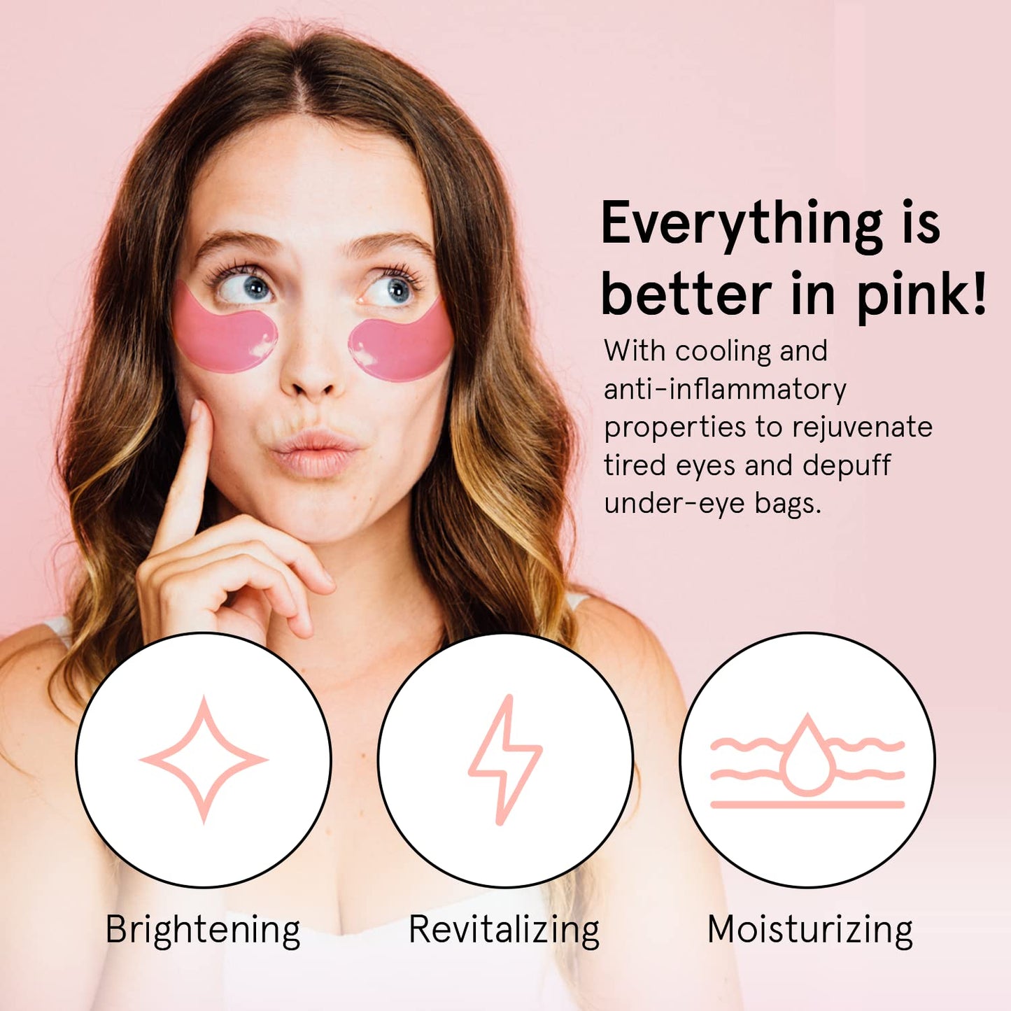 grace & stella Award Winning Under Eye Mask (Pink, 24 Pairs) Reduce Dark Circles, Puffy Eyes, Undereye Bags, Wrinkles - Gel Under Eye Patches - Birthday Gifts for Women - Vegan Cruelty-Free Self Care