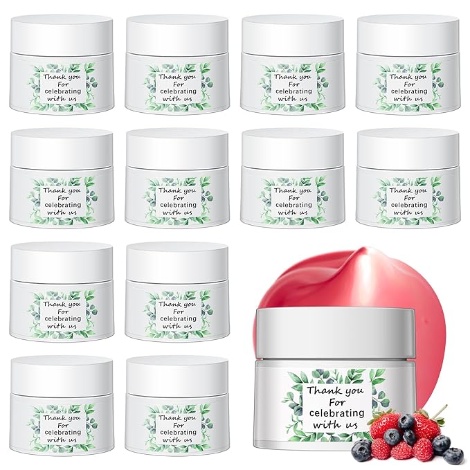 12 Pcs Thank You Lip Sleeping Mask Bulk Bridal Shower Gifts for Guests Thank You for Celebrating with Us Lip Mask Moisturize Nourish for Wedding Bridal Shower Favor Christmas Gift(Eucalyptus)