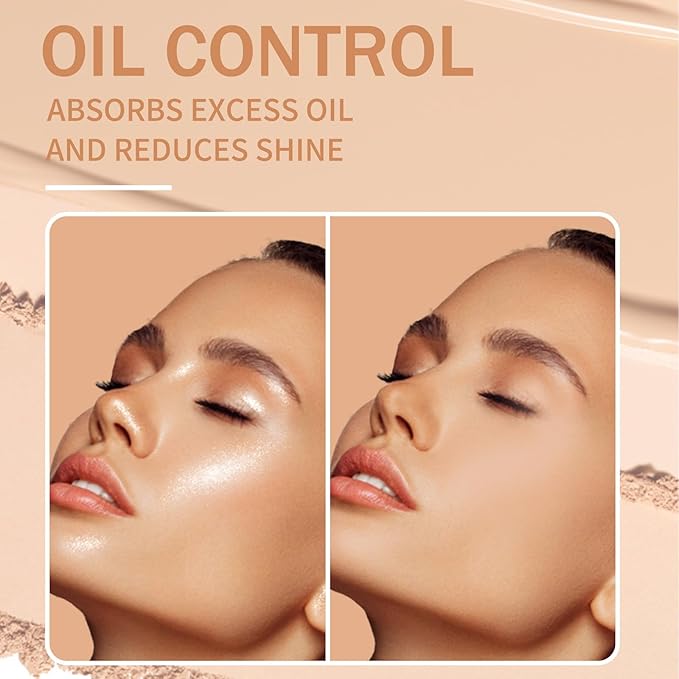 Oil Control Face Powder, Matte Smooth Setting Powder, Waterproof Long-Lasting Setting Powder, Perfect Lightweight Face Makeup For Soft Focus Finish, Minimizes Fine Lines And Pores (Nature BEIGE)