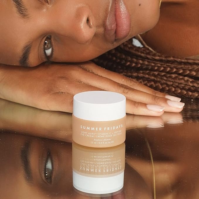 Summer Fridays Light Aura Vitamin C + Peptide Eye Cream - Brightening Under Eye Cream - Illuminating and Hydrating Eye Cream for an Illuminated Appearance (0.5 Fl Oz)