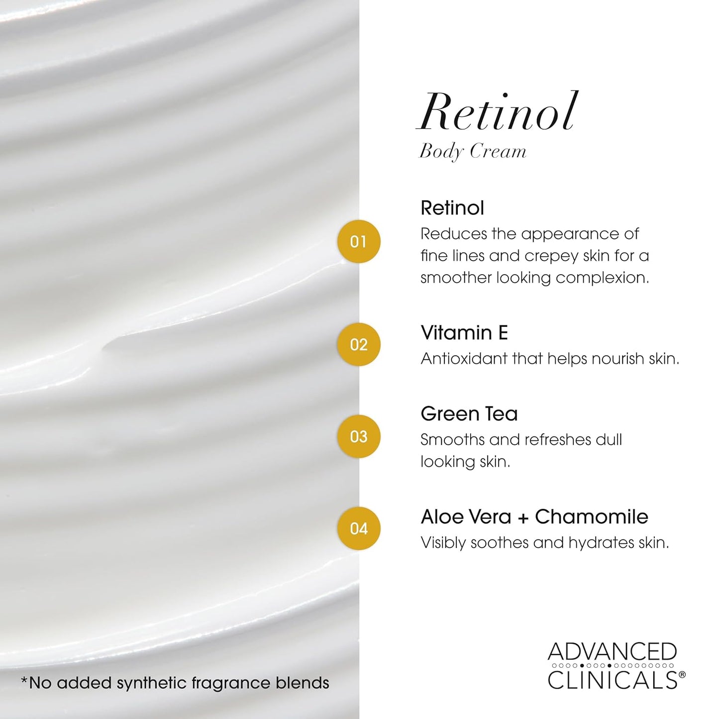 Advanced Clinicals Retinol Body Lotion + Retinol Serum 2PC Skincare Set For Women & Men Helps Diminish Appearance Of Crepey Skin | Face Serum & Body Cream Visibly Improves Look Of Wrinkles & Sagging