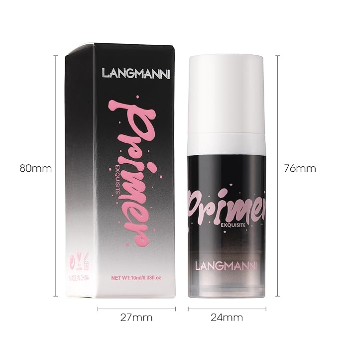 LANGMANNI Matte Grip Face Primer, Transparent Skin Perfecting Hydrating Primer,Unique Smooth Gel-Based Primer Essential For Longlasting Perfection Face Makeup (0.33 Fl Oz, 3)