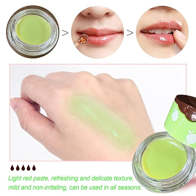 3 PCS Bee Lip Balm Honey Pot, Honey & Strawberry & Apple Lime Lip Balm, Lip Sleeping Mask Hydrating Prevention Dry and Cracked Lip Scrubs Exfoliator Lip Care, Moisturizing Lip Mask Overnight