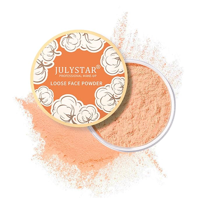 Setting Powder Loose Face Powder Matte Soft Smooth Oil Control Long Lasting Loose Setting Powder Makeup For Natural Flawless #03 Dark Skin Tone