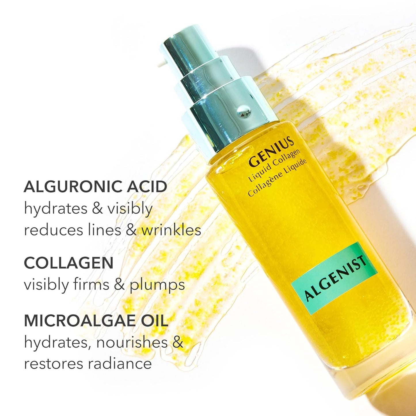 Algenist GENIUS Mini Liquid Collagen Serum - Firming and Hydrating Face Serum with Collagen + Vitamin E - Helps Visibly Minimize Fine Lines + Wrinkles and Improve Elasticity (6.2ml)