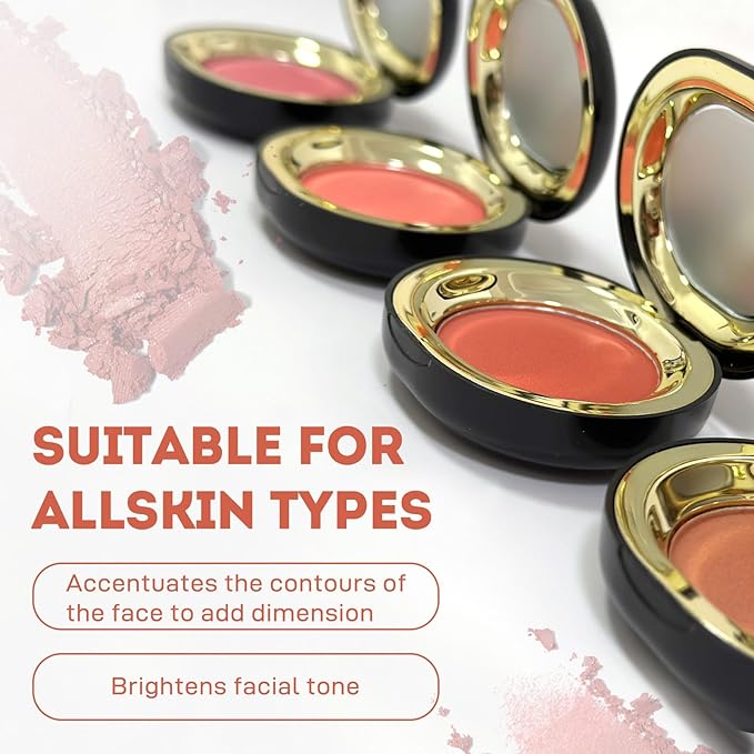 Face Blush for Cheeks Waterproof Cream Blush makeup, Soft Face Blush Natural Makeup Lightweight & Natural Matte Finish Long Lasting Makeup Easy to Smudge and Apply Blushes for Beginne(Coral Orange)