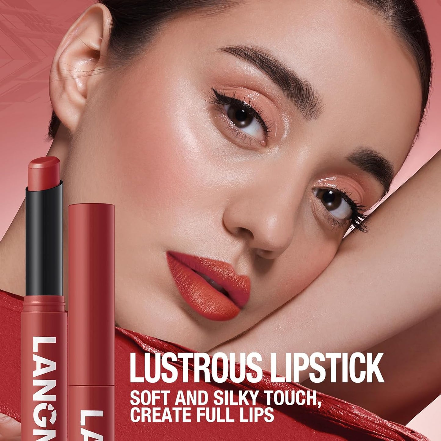 Jolilab 2Pcs Velvet Matte Lipstick Nude Matte Soft Dark Color Stick High Pigmented Long-Lasting Waterproof Lip Stick Lip Balm Beauty Cosmetics Gift for Girls and Women（03#+04#