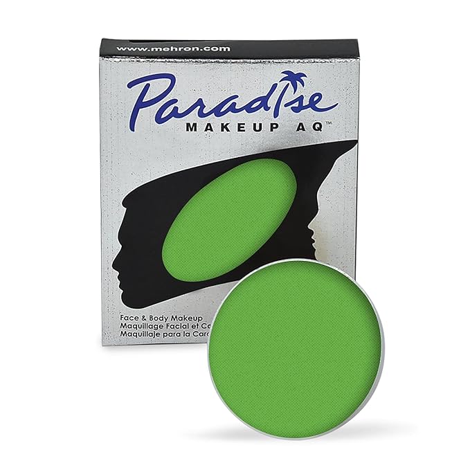 Mehron Makeup Paradise Makeup AQ Refill Size | Stage & Screen, Face & Body Painting, Beauty, Cosplay, Halloween | Water Activated Face Paint, Body Paint, Cosplay Makeup .25 oz (7 ml) (Light Green)