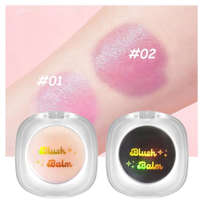 Color Changing Blush,3-in-1 Warm Change Blush,Pink Cream Blush,Transparent Crystal Color Changing Magic Gel,Blush PH Temperature Changing Long Lasting Blendable Natural Finish for All Skin Tone(02)