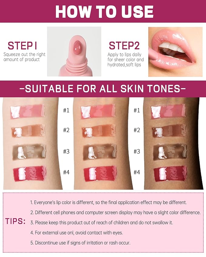 Tinted Lip Balm-1Pcs Rose Gray Peptide Hydrating Lip Tint Moisturizer,Jelly Glossier Lip Treatment Balm,Non-Stick Lip Care Glow Reviver Lip Oil, Yummy Glowy Lip Gloss, Thanksgiving Makeup for Women-02