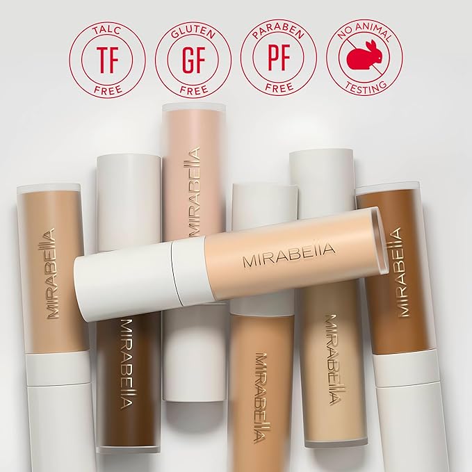 Mirabella Invincible For All Perfecting Under Eye Concealer Full Coverage - Hydrating Makeup Concealer for Dark Circles, Fine Lines & Wrinkles w/Hyaluronic Acid - Tan T160