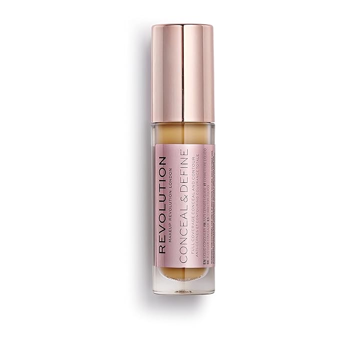 Makeup Revolution Conceal and Define Concealer, Full Coverage & Matte Finish, C11.5 for Medium/Tan Skin Tones, Vegan & Cruelty-Free, 0.7 Fl Oz