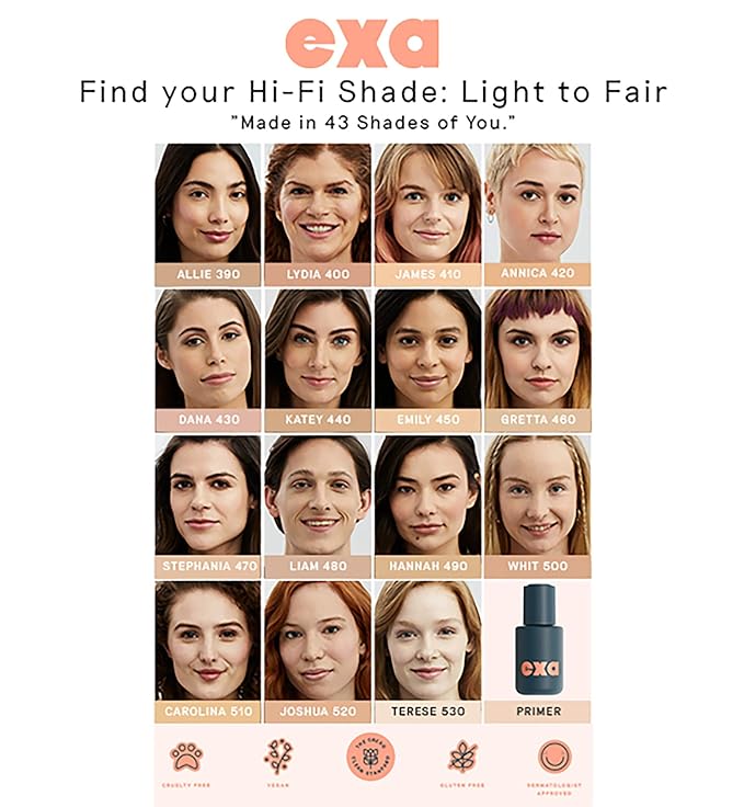 Exa Beauty - Natural High Fidelity Foundation | Clean, Vegan, Cruelty-Free Makeup (Emily 450)