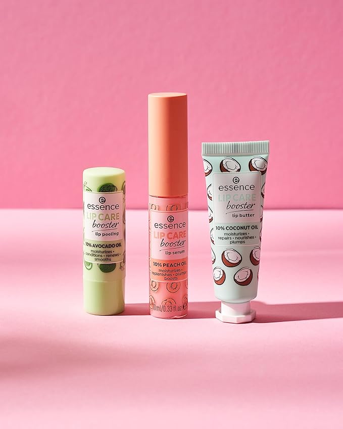 essence | Lip Care Booster Lip Serum | Moisturizing, Transparent Lip Balm with Peach Oil | Vegan & Cruelty Free