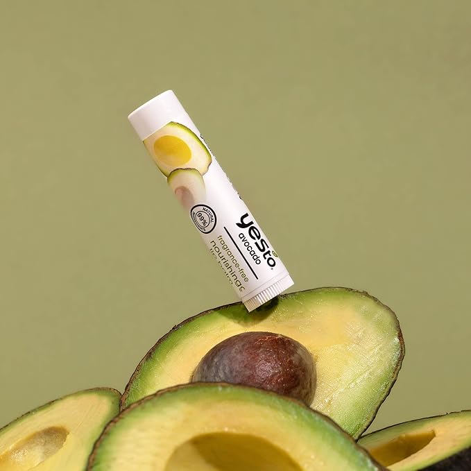 Yes To Fragrance-Free Avocado Nourishing Lip Balm, Moisturizing Non-Sticky Salve To Replenish Lips With Nutrients, With Omega-3 Fatty Acids & Hyaluronic Acid, Natural & Cruelty Free, 0.15 Oz, 3-Pack