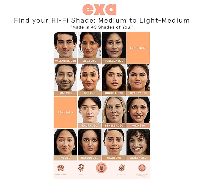 Exa Beauty - Natural High Fidelity Foundation | Clean, Vegan, Cruelty-Free Makeup (Stefania 470)