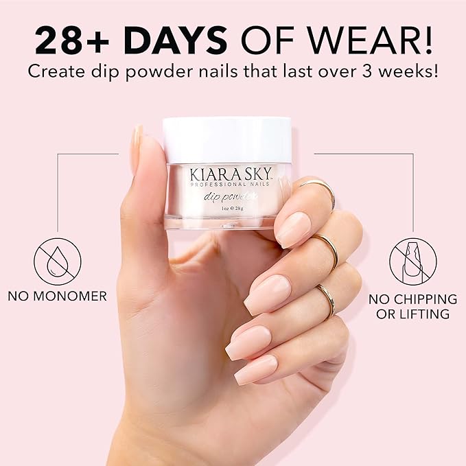 Kiara Sky Long Lasting Nail Dip Powder Pink Tones 1 oz, Bee-My-Kini