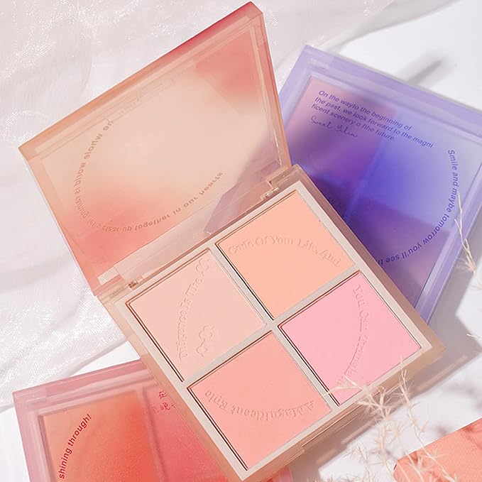Powder Blush,Metallic Makeup Powder Blush Long Lasting Smooth Pigmented Single Color Shimmery Cosmetics Blush Blush Palette
