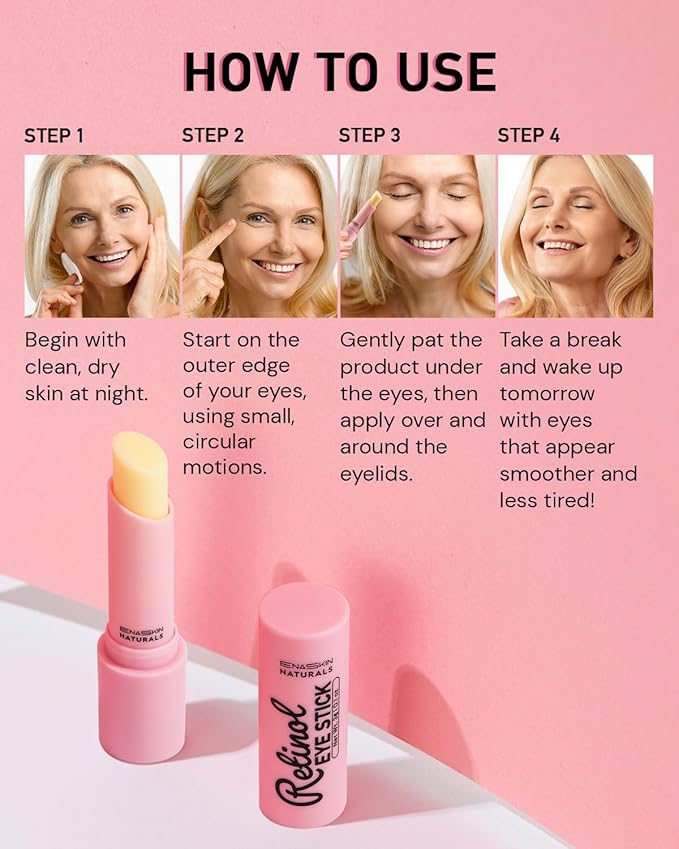 Under Eye Stick For Puffiness: Retinol Under Eye Balm Reducing Eye Bags and Dark Circles - Eye Cream for Fine Lines Wrinkles and Puffiness, Eye Treatment for Late Nights, Overtime and Makeup Prep