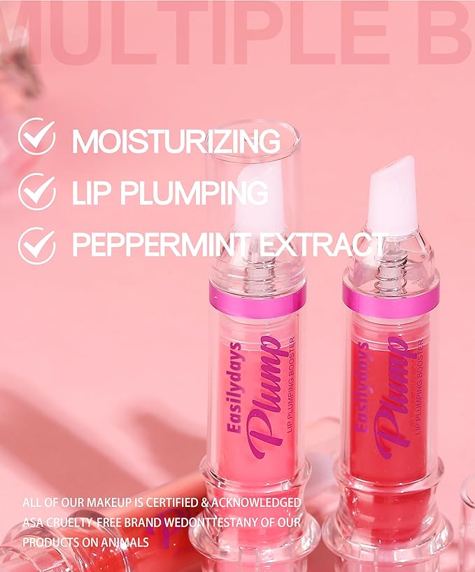 Lip Plumping Booster, Spicy Lip Lipstick, Lifter Gloss, Hydrating, Volumizes & High-Shine Lip Plumping Lip Glass Mirror Lip Glaze Lip Makeup, Plump & Pout Lip Plumper for Women Girls (#02)